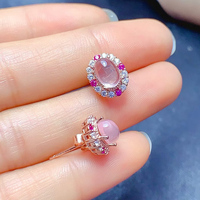 Bague de fiançailles et de mariage de luxe pour femme en argent sterling 925 plaqué or rose, avec quartz rose naturel en forme d'abeille, certifiée CMA