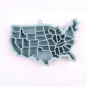 Amerika birleşik devletleri haritası tasarım silikon buz yapım makinesi küpü kalıpları ve tepsi - Product Image 3