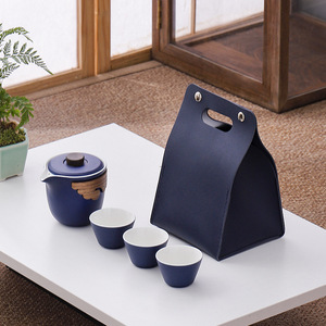 Juego de té de viaje, juegos de té de Kung Fu de porcelana japonesa, tetera para exteriores, almacenamiento portátil, juego de tazas de té de oficina - Product Image 2