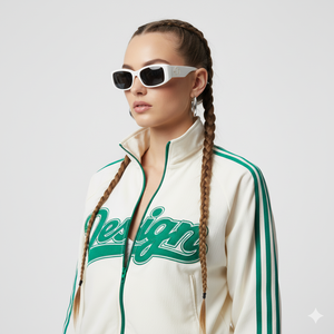 Womens Retro Tracksuit Ngắn Tay Áo Đầy Đủ Zip Polo Áo Khoác Quần Set Poly Pha Trộn Tương Phản Trim Rắn Skinny Phù Hợp Với Không Thấm Nước - Product Image 5