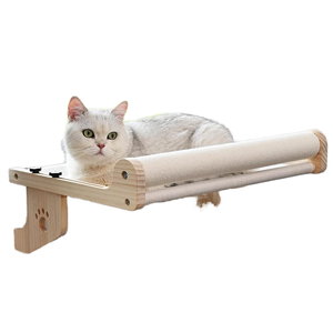 Jendela tempat tidur gantung kucing dalam ruangan kokoh mudah diatur kayu tempat tidur kucing ambang jendela lemari laci samping tempat tidur tidak perlu bor goresan kucing - Product Image 1