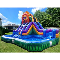 Château gonflable combiné avec toboggan sur le thème du monde marin, toboggan pieuvre, pour sports d'été et jardin
