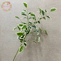 Vente en gros de feuilles de ficus artificielles de 80 cm, branche à toucher réel, fausse feuillage de banian, tiges vertes pour la décoration de la maison, du jardin et des mariages