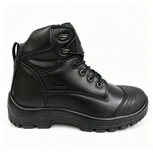 Bottes de sécurité en cuir DSF53 pour hommes, marron, respirantes, avec fermeture éclair, protection des orteils, personnalisation OEM ODM, bottes de sécurité. - Product Image 3