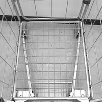 Chariot de stockage robuste et durable à 4 côtés en acier, grande capacité, conteneur en treillis métallique, capacité de charge de 500 kg, OEM