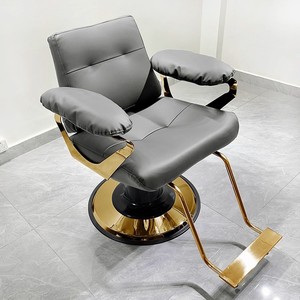 Chaise de barbier durable pour salon, en cuir PU, rotation à 360 degrés et hauteur réglable, pour usage commercial - Product Image 4
