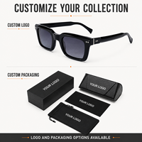 Lunettes de soleil carrées rétro en acétate Mellume pour hommes, monture épaisse, polarisées UV400, OEM ODM, lunettes de conduite, logo personnalisé, lunettes de soleil noires
