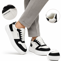 Baskets basses respirantes à plateforme avec embout perforé, lettrage alphabétique, semelle épaisse antidérapante, chaussures décontractées pour hommes