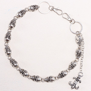Skull Head Pants <b>Chain</b> Tibetan Silver Single Layer Hip Hop Waist <b>Chain</b> Casual Fashion Body <b>Chain</b> - Product Image 2