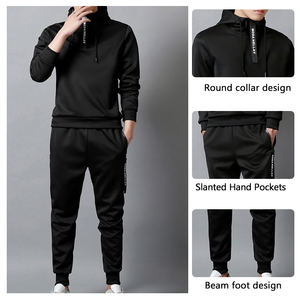 Individuelle Logo Winter Jogginganzüge für Herren, Leere Dicke Zweiteilige Langarm Sweatanzüge für Männer - Product Image 4