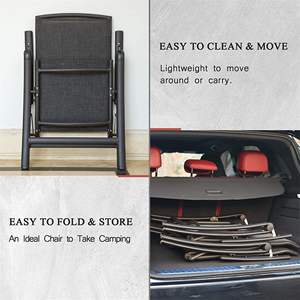 Chaises de patio inclinables Db avec cadre en aluminium, dossier haut réglable, pliantes, pour jardin, pelouse, mobilier d'extérieur - Product Image 6