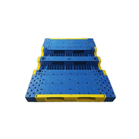 Palette en plastique réutilisable à plateau fermé 3-Runner 1400x1900mm pour chariot élévateur, idéale pour l'entreposage en entrepôt frigorifique