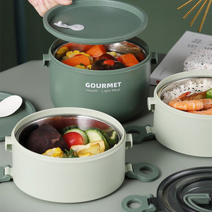 Boîte à lunch isotherme Icen S03 en plastique sans BPA avec cuillère et fourchette pour enfants, écoliers et adultes, triple compartiment 1-3L - Product Image 2