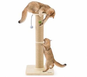 Legend Wholesale Griffoir pour chat de 35 pouces de haut Base en bois massif Tour d'arbre à chat avec cadre d'escalade en sisal - Product Image 1