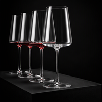 Verre à vin rouge en cristal à bord carré, pied long, transparent, avec boîte cadeau, pour mariage, banquet, bar à domicile, vaisselle de bar, vente en gros