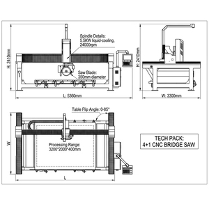 Meilleure machine à scier la pierre CNC 4+1 axes, découpe CNC 4 axes avec caméra industrielle pour la découpe d'îlots en quartz et de meubles de salle de bain - Product Image 2