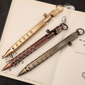 Pistola <span class=keywords><strong>de</strong></span> perno Hexagonal <span class=keywords><strong>de</strong></span> latón macizo Vintage, pluma <span class=keywords><strong>de</strong></span> acción <span class=keywords><strong>de</strong></span> revólver, agujeros <span class=keywords><strong>de</strong></span> tratamiento <span class=keywords><strong>de</strong></span> bronce cepillado, EDC, bolígrafo <span class=keywords><strong>de</strong></span> rifle con gatillo <span class=keywords><strong>de</strong></span> bolsillo <span class=keywords><strong>de</strong></span> seis bordes - Product Image 1