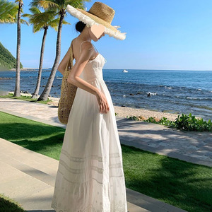bohemian white beach dress Siesta Maxi Dress In White main image 1
