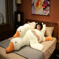 Peluche d'oie blanche multi-tailles, coussin de compagnie long et moelleux pour le sommeil, idéal pour cadeau et décoration intérieure