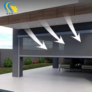 2025 nouveaux stores automatiques pare-soleil <span class=keywords><strong>rideaux</strong></span> de moteur stores à rouleau coupe-vent pour balcon fenêtre motorisée tissu extérieur - Product Image 5
