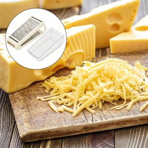 Râpe à fromage multifonctionnelle manuelle double face en acier inoxydable avec récipient pour légumes, fromage et beurre - Product Image 2