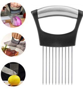 เครื่องหั่นผักแบบมือหมุนสแตนเลส 2 ชิ้น - ที่หั่นหัวหอมและผลไม้พร้อมที่ป้องกันมือเพื่อความปลอดภัย - Product Image 4