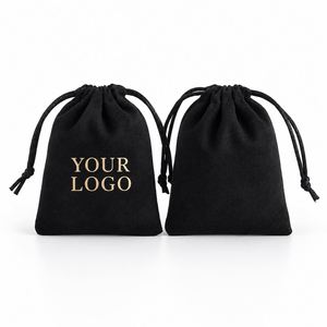 Pochette en velours doux avec cordon de serrage, logo personnalisé, sac d'emballage réutilisable pour bijoux, cosmétiques, câbles électroniques, cadeaux - Product Image 2