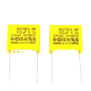 Scatola gialla anti-interferenza con Film in polipropilene metallizzato 470n K 275v X2 Mkp condensatore 474k 0.1uf X2 classe 0.22uf 275v
