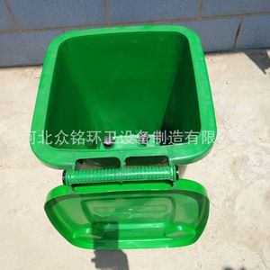 Poubelle en plastique 30L à roulettes, rectangulaire, HDPE, ZMS-05 - Product Image 3