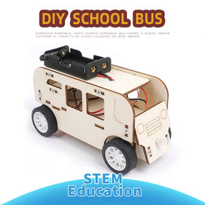 ของเล่นไม้ศึกษาวิทยาศาสตร์แบบประกอบเองรถบัสโรงเรียนไฟฟ้าของเล่นสำหรับนักเรียนปรับแต่งได้3D มืออาชีพ - Product Image 3