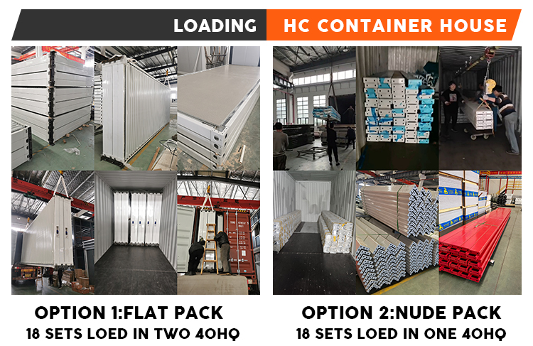 New design 40ft detachable flat pack prefab container house for sale