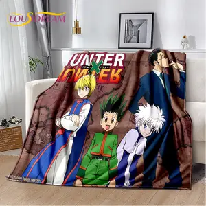 アニメHunterxHunterHxH漫画ソフトぬいぐるみブランケット、フランネルブランケットスローブランケットリビングルームベッドルームベッドソファピクニックカバー