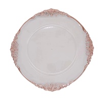 Assiette ronde décorative transparente écologique estampage à chaud principal et chaise pour les plats et assiettes de fête d'hôtel de mariage