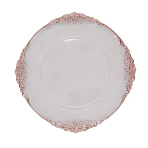 环保透明装饰圆板烫印主椅子婚礼酒店派对餐盘 - Product Image 6