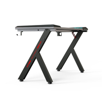 BFP-Mesa de juegos para ordenador, escritorio con luz LED, diseño profesional ajustable