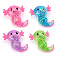 Salamandre recroquevillée en TPR, effet malte et paillettes, en stock, pour soulagement sensoriel du stress, ASMR, sensation de satisfaction étrange, vente en gros