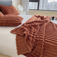 Couverture en peluche Raschel de style nordique pour l'hiver, portable pour le bureau ou la maison, couverture épaisse pour la sieste
