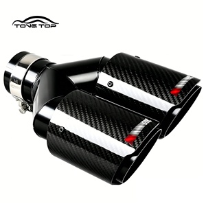 Silencieux d'<span class=keywords><strong>échappement</strong></span> double en acier inoxydable de type Y 63 89 mm, modification automobile, <span class=keywords><strong>Scorpion</strong></span> Ak, véritable fibre de carbone, adaptable universellement - Product Image 1
