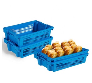 Bac <span class=keywords><strong>de</strong></span> boulangerie en plastique empilable et emboîtable 600x400x160mm, caisse <span class=keywords><strong>de</strong></span> rangement jetable, bac à <span class=keywords><strong>fruits</strong></span> et légumes, plateaux en plastique PP personnalisés - Product Image 1