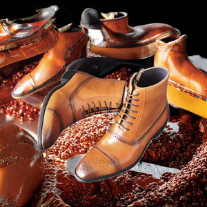 Bottes à lacets en cuir pour homme 9727, de bonne qualité, bout pointu, pour affaires et soirées, semelle intérieure en EVA - Product Image 3