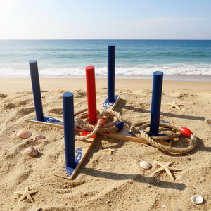 Jeu de lancer d'anneaux en bois pour la maternelle, jeu éducatif d'extérieur pour les enfants de 0 à 24 mois - Product Image 5