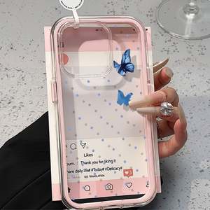 Funda para Teléfono 3 en 1 con Diseño de Mariposa en Colores Pastel para iPhone 17 Air 16 13 11 15 14 12 11 Pro Max, Funda Protectora Transparente de TPU Suave y Acrílico - Product Image 4