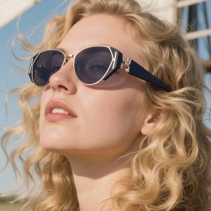 Lunettes de soleil œil de chat personnalisées pour femmes, monture noire, verres PC, protection UV400, style Instagram, mode extérieure - Product Image 3