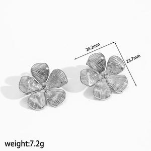 Flower <b>Stud</b> Earrings Zinc Alloy Gold <b>Silver</b> Color Geometric Design For Women Fashion Jewelry TE60097 G - Product Image 5