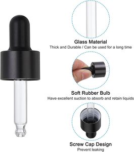 18mm 20mm Screw <b>Cap</b> with Customized Rubber <b>Plastic</b> Glass Dropper Non-Spill Feature for Essential Oil Bottles - Product Image 3