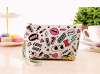 Trousse de Toilette Personnalisée en Cuir PU pour Femme, Motif Dessin Animé, pour Voyage, Maquillage et Cosmétiques