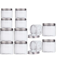 Emballage cosmétique de qualité alimentaire 100 ml 120 ml 150 ml 200 ml 250 ml, pot en plastique PET transparent avec couvercles transparents en aluminium