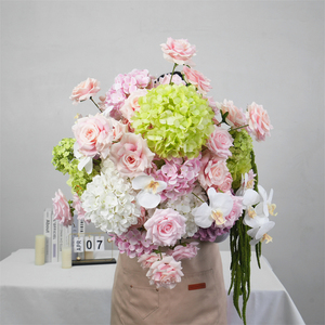 Artificial Bouquet pink Roses flower ball with hydrangea silk table flower ball for Weddings and Home Decoration - Product Image 3