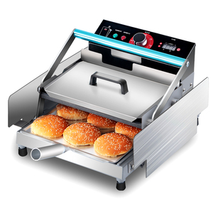 เครื่องทำแฮมเบอร์เกอร์เชิงพาณิชย์ขนาดเล็กแบบอัตโนมัติ เครื่องอบสองชั้น เครื่องทำความร้อนสำหรับทำแฮมเบอร์เกอร์ อุปกรณ์และเครื่องจักร - Product Image 5