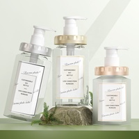 Flacon de lotion corporelle en plastique vide personnalisé de 300 ml, flacon pompe pour shampoing en PET de 450 ml, récipient pour savon et désinfectant pour les mains de 500 ml